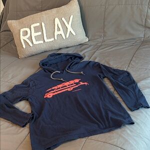 Marushka Navy Hoodie Red Graphic S Christmas Tree Dog Vintage Car Holiday Retro